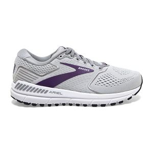 Brooks Ariel 20 Road Running Shoes - Womens, Grey/Purple/White | IE-YMD740952